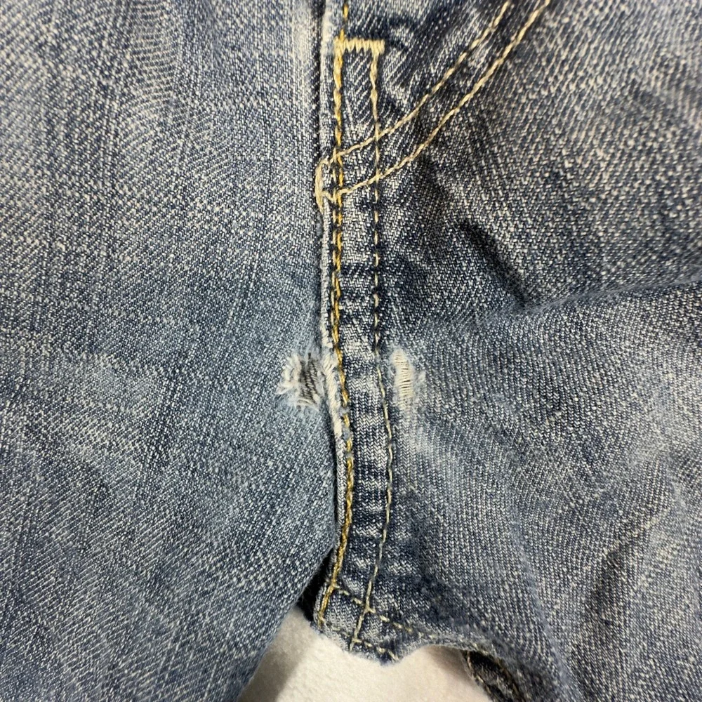 Levi's 569 Loose Straight Jeans 36x34 Blue Cotton Denim Distressed